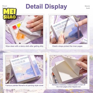 MeiShao 1 Bộ Tranh Máy Tính Xách Tay Dành Cho Học Sinh Di Động Bỏ Túi Notebook Phác Thảo Màu Nước Bộ Bảng Màu Nước Di Động