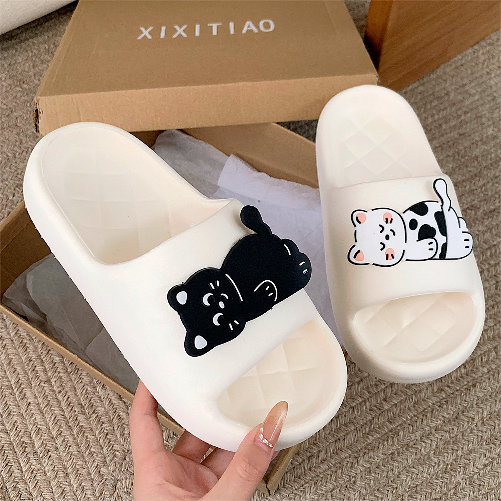 Xixitiao Sandal Nam Nữ Tình Yêu Mèo Con eva Trong Nhà Thoải Mái Đế Mềm Mùa Hè