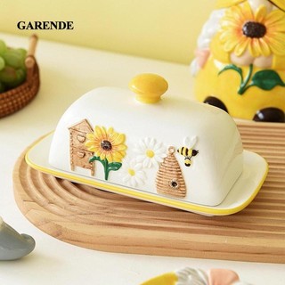 Garende Gốm Bơ Hộp Đựng Đồ Dùng Nhà Bếp Đĩa Bơ Khay Bơ Phục Vụ Món Ăn Cho Mặt Bàn Khách Sạn Tủ Lạnh Thanh