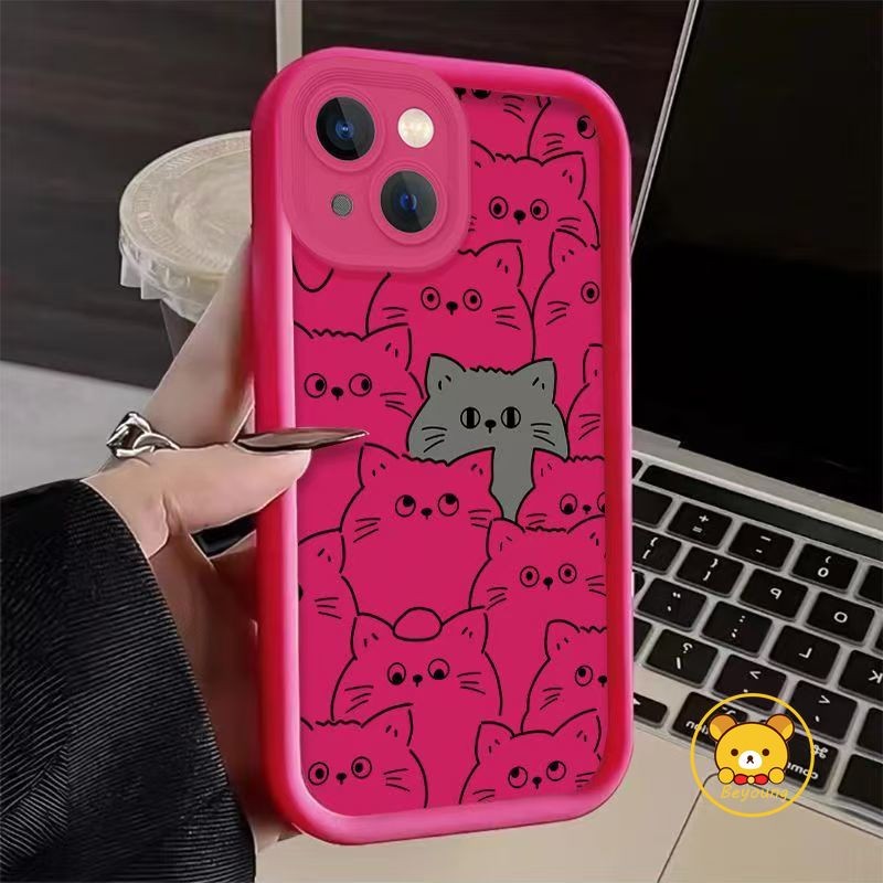 Ốp Điện Thoại Mềm Mèo Đen Vui Nhộn Dễ Thương Cho Redmi K80 K70 K70E K60 K60E K50 K50i K40 K40s K30 K20 Pro Ultra Gaming Matte Back Cover Hoạt Hình Màu Kẹo Chống Sốc Vỏ Chống Rơi