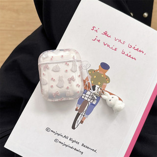 Bow Rabbit cho AirPods 1 / 2 3 Pro Pro2 Pro3 Airpod4 Bộ tai nghe Vỏ bảo vệ Bluetooth không dây AirPods pro2 Pro3 3 4 Vỏ bảo vệ tai nghe