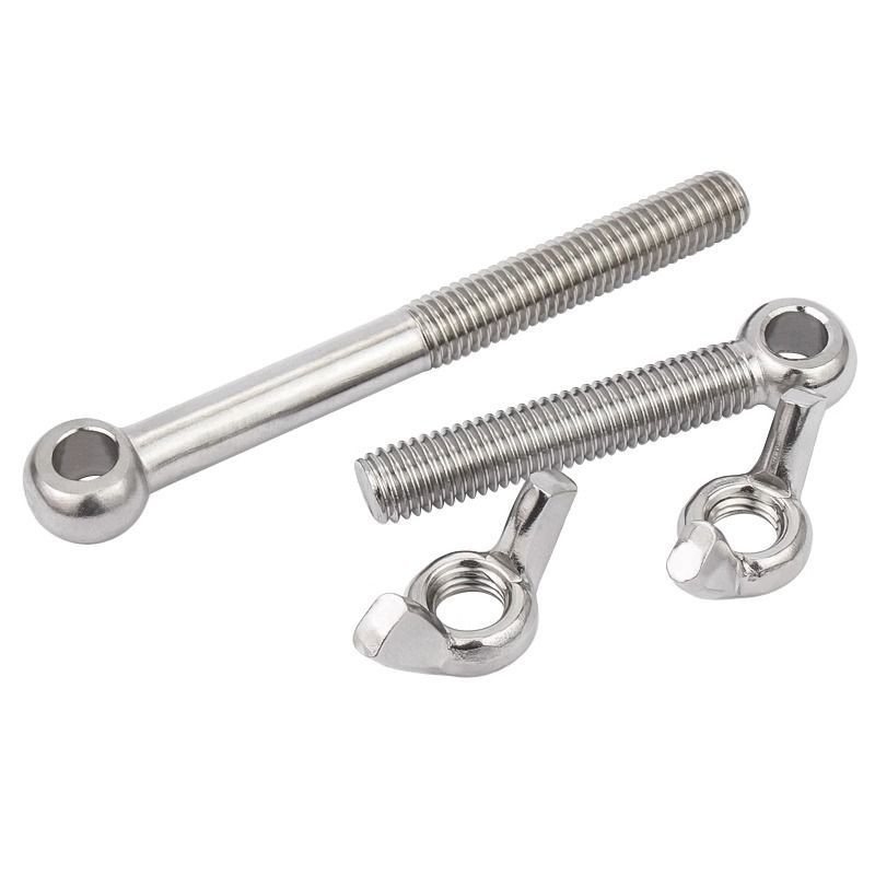 Bộ bu lông xoay bằng thép không gỉ 304 + đai ốc cánh, vít mắt cá có lỗ M5 M6 M8 M10 M12 MM GWB9