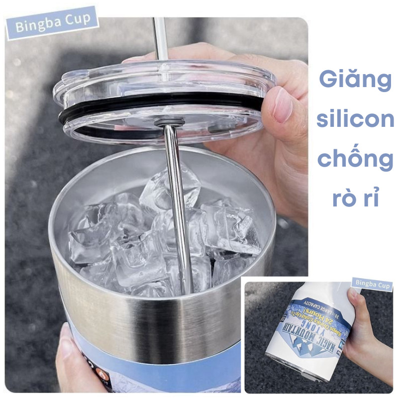 Ly Cốc Giữ Nhiệt Inox 304 Dung Tích Lớn 900ml Đúc Liền Khối Cao Cấp Có Nắp Đậy Tặng Kèm Ống Hút Hàng Loại 1 | 253