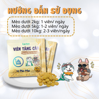 Viên Tăng Cân, Tăng Nọng Bổ Sung Dinh Dưỡng Ecopets - Giúp Chó Mèo Tăng Cân, Tặng Nọng