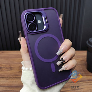 Đi kèm với giá đỡ ống kính ốp điện thoại mờ cho iPhone 16 Pro Max 15 14 13 12 11 Pro Max plus ốp lưng cứng mờ chống vân tay có lực hút từ tính