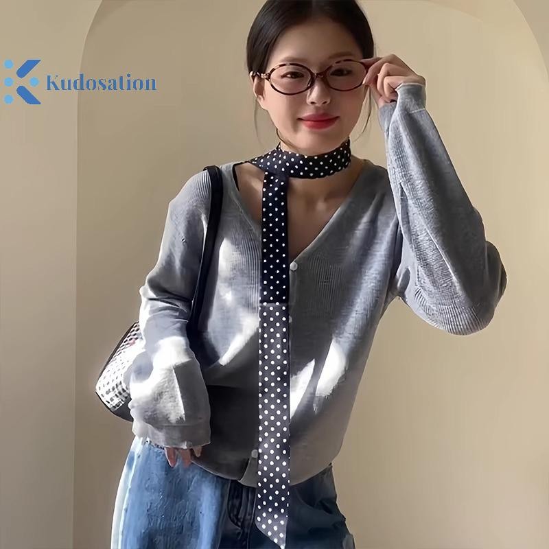 Kudosation Nữ N Dài Khăn 190x4.5cm Chấm Bi Dây Buộc Túi Ruy Băng Choker Streamer Nữ Phụ Kiện