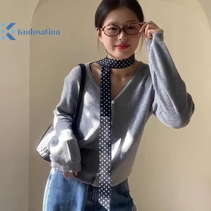 Kudosation Nữ N Dài Khăn 190x4.5cm Chấm Bi Dây Buộc Túi Ruy Băng Choker Streamer Nữ Phụ Kiện