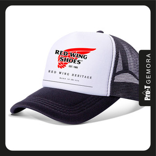 2025 Màu đỏ thời trang Wing Heritage Trucker Cap Dây đeo có thể điều chỉnh Topi