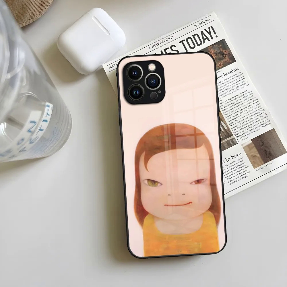 BK-1 Nhật Bản Yoshimoto nara hoạt hình cô gái da cừu Vỏ điện thoại cho Iphone 17,15 14 13 12 Pro Max 11 Mini X Xr Xs 8 Puls kính 0809