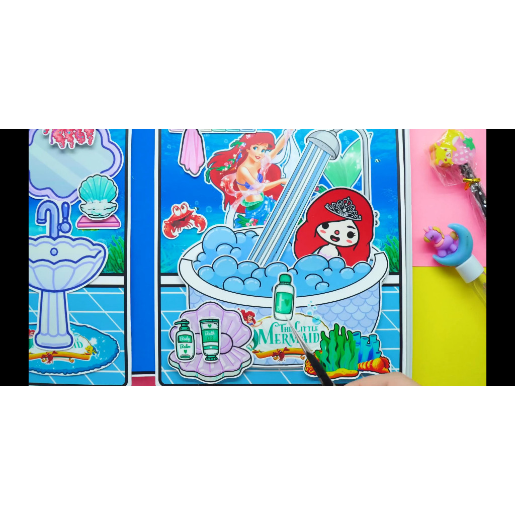 Ngôi nhà của bé Ariel Mermaid Princess House In Quiet Book đồ chơi cho bé gái đồ chơi kuromi cô tiên xanh