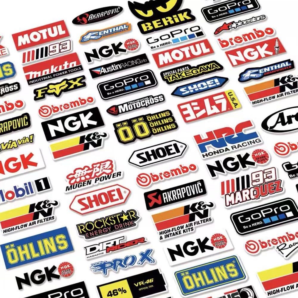 Xe Đua Nhà Tài Trợ Miếng Dán Mũ Bảo Hiểm Xe Máy Decal Chống Nước Miếng Dán Xe Hơi Chính Hãng Moto GP Logo