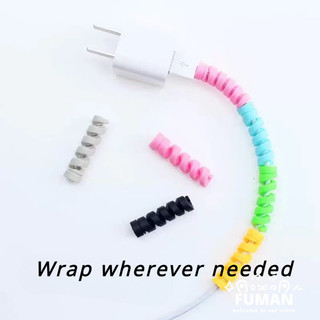 1 Chiếc Đa Năng Xoắn Ốc Cáp Dữ Liệu Bảo Vệ, Cáp Sạc Điện Thoại Di Động Di Động Chống Rỉ Và Phá Dây Bảo Vệ Lưu Trữ Silicon Cáp Cuộn Dây Chống Vỡ