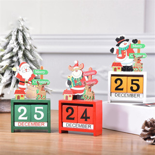 Bàn Giáng Sinh Lịch Để Bàn Số Ngày Khối Gỗ Lịch Đếm Ngược Xmas Lịch Để Bàn Trang Trí Giáng Sinh A