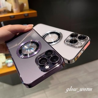 Vỏ trong suốt từ tính Tương thích cho iPhone 15 14 13 12 11 Plus Pro Max Vỏ điện thoại Vỏ bảo vệ ống kính máy ảnh