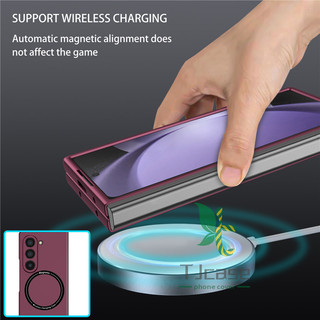 Ốp điện thoại từ tính siêu mỏng mỏng Samsung Galaxy Z Fold 6 Z Fold 5 Z Fold 4 Z Fold 3 Vỏ sạc không dây thân thiện với da