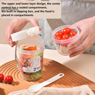 Gcdhome Cốc Salad Hai Lớp Di Động Bột Yến Mạch Ngũ Cốc Hạt Sữa Chua Salad Bộ Hộp Đựng Có Nĩa Trường Ăn Trưa Hộp Bảo Quản Thực Phẩm HOT