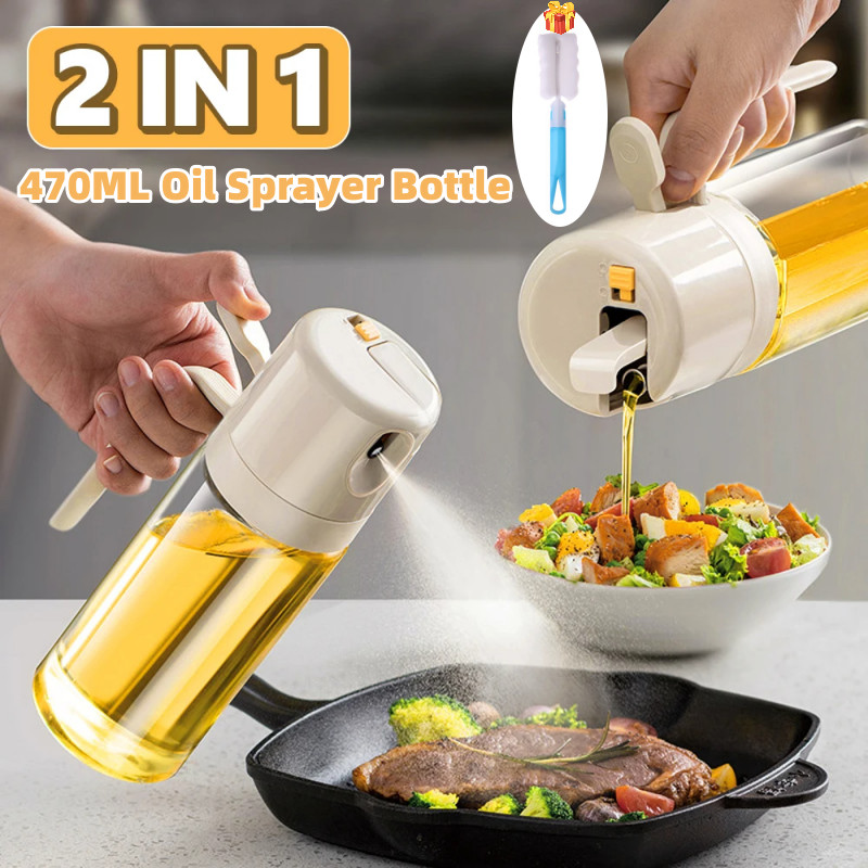 2in1 Xịt Dầu Xịt Chai Xịt Dầu Bình Cruet BBQ Nhà Bếp Nướng Dã Ngoại Dụng Cụ Nhà Bếp