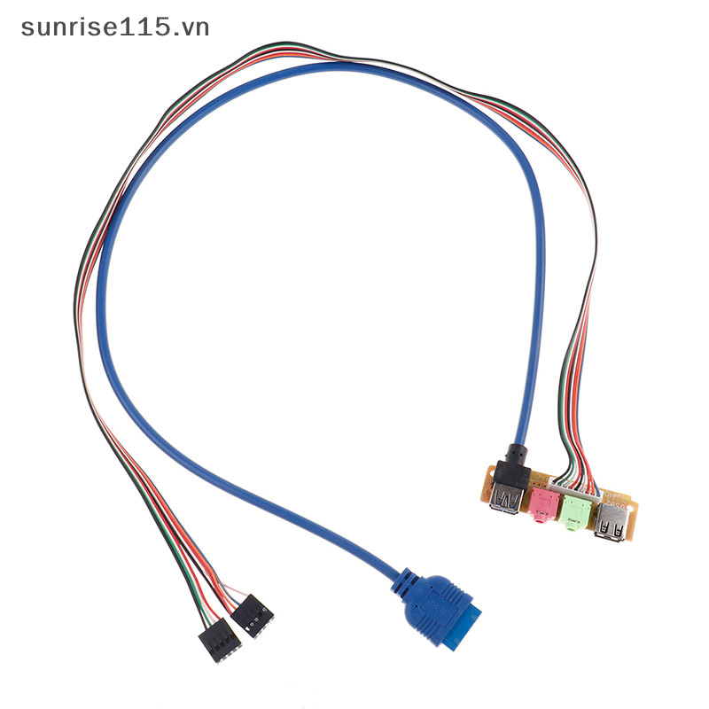 Khung cổng SRVN USB 2.0 + 3.0 Vỏ máy tính PC âm thanh bảng điều khiển phía trước thay thế cáp 70cm.