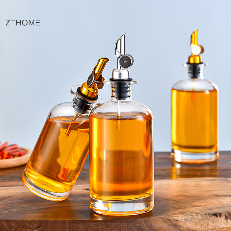 Zthome Dầu Ô Liu Thủy Tinh Chai Đựng Vòi Cruet Rót Phễu Bình Bếp HOT