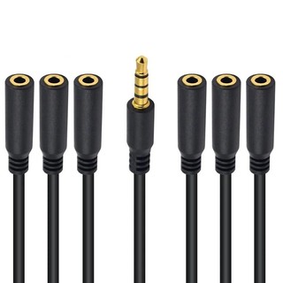 💖Cáp chia tai nghe 3,5 mm 3,5 mm 1 / 8 Inch 4 lỗ TRRS Nam Cáp Aux Tai nghe Mic Bộ chuyển đổi âm thanh