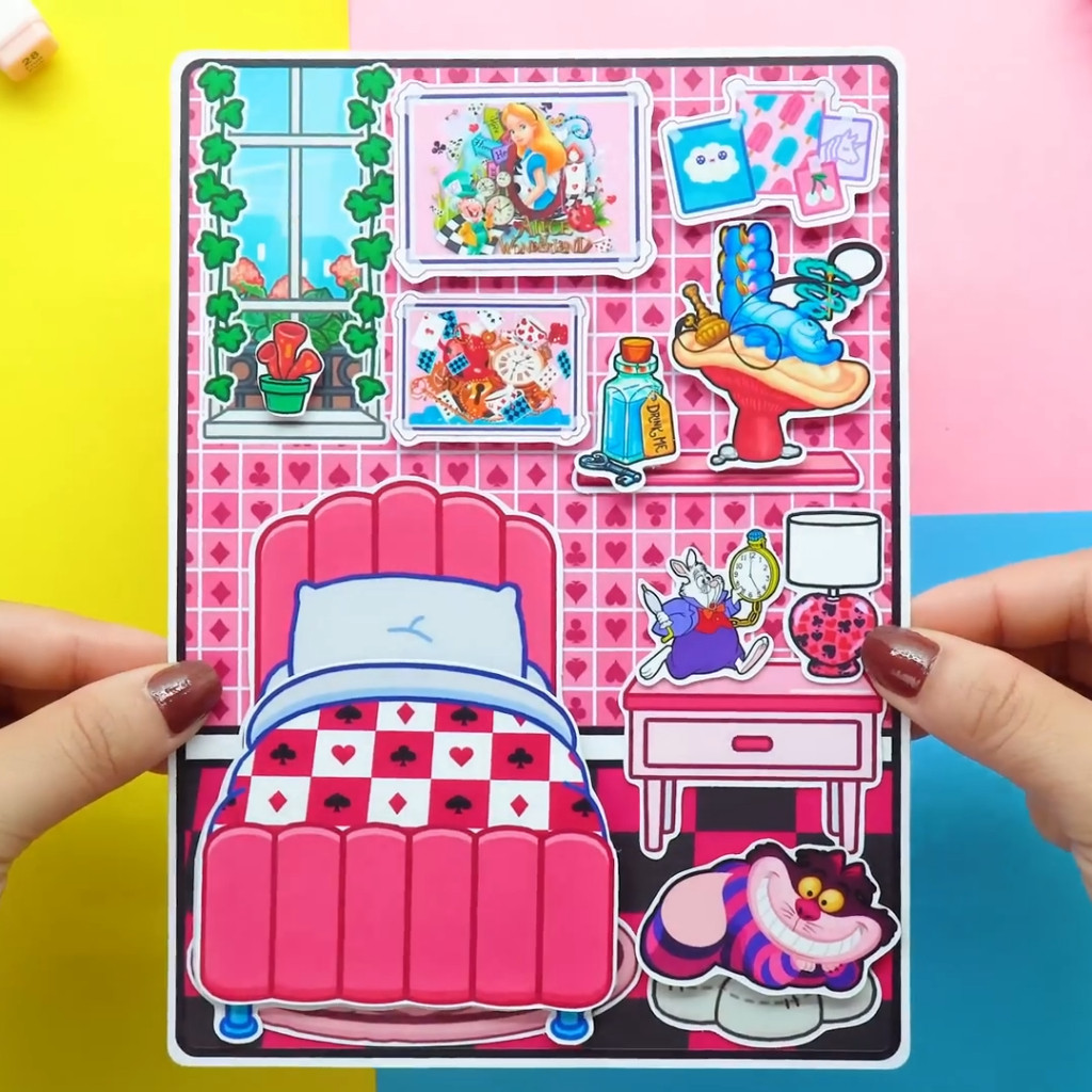Học Liệu Toca Alice Quite Book , Đồ chơi bóc dán , đồ chơi thông minh Đồ Chơi - Squishy - Kuromi - Đồ chơi giấy ngôi nhà