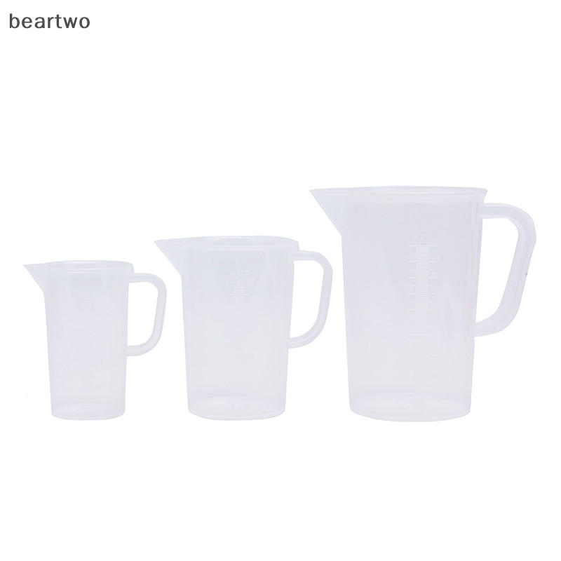 < Beartwo > Cốc đo lường bằng nhựa Tay cầm dày Vỏ niêm phong Đồ dùng nấu ăn nhà bếp Đẹp
