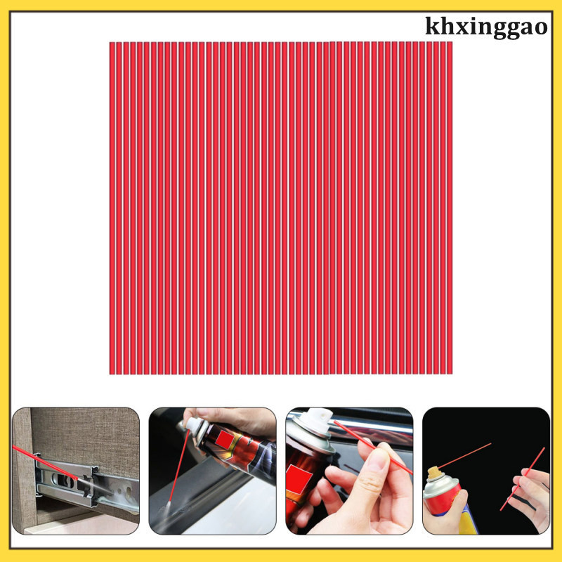 Bộ 50 Xịt Linh Hoạt Có Thể Ống Hút Tẩy Rỉ Nhựa Tiện Lợi Cho Máy Phun Nhỏ Ống Đỏ Dầu Bụi Ống Vòi Phun khxinggao
