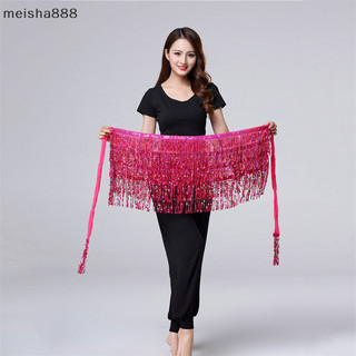 Meisha888 Khiêu Vũ Hông Váy Sequins Viền Váy sel Hip Khăn Rave Váy Nữ