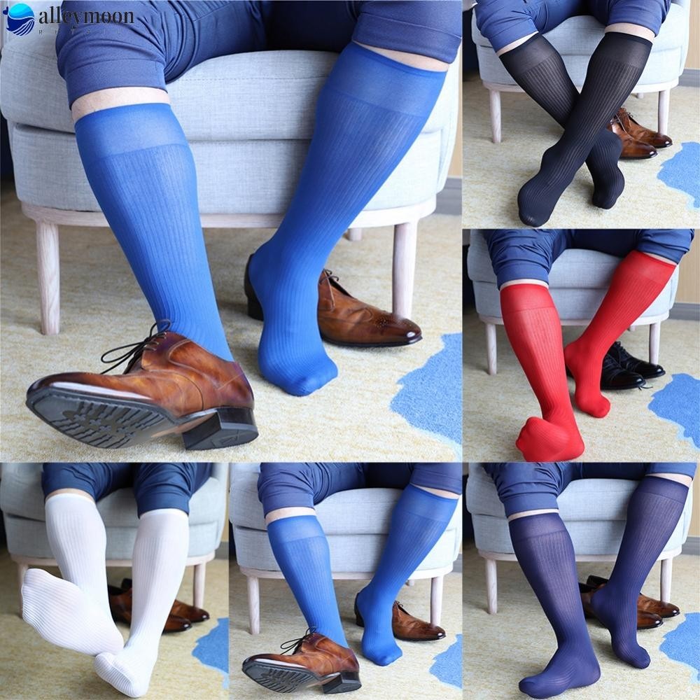Oto Nam Sọc Rộng Ngón Chân Sheer Kinh Doanh Tất Lụa Cao Mỏng Thoáng Khí