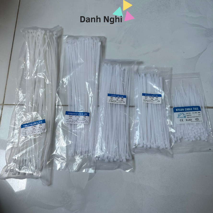 Dây Rút Nhựa Dây Thít Nhựa 10cm, 20cm, 30cm Trắng. Dây rút nhựa bọc 65 ...