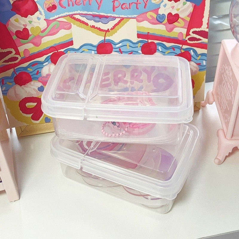 Linxx Hộp lưu trữ lật trong suốt Hộp lưu trữ tay ngô Hộp nhựa Mini Photocard Lomo Card Organizer Case