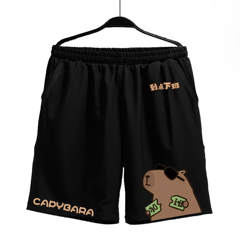 Bộ sưu tập biểu tượng cảm xúc Capybara Quần khô nhanh cho bé trai Quần short trẻ em với thiết kế hoạt hình dễ thương