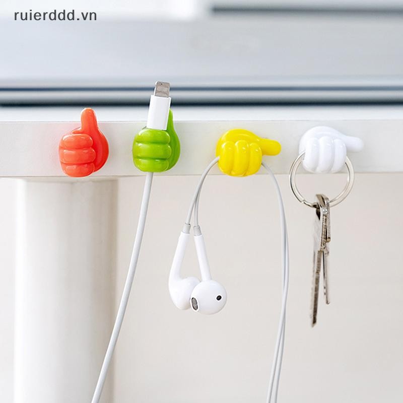 # Ruierddd # 5 / 10 / 20 Chiếc Silicon Ngón Tay Cái Móc Treo Tường Cáp Kẹp Dây Bàn Sắp Xếp Bàn Chải Lưu Trữ Nhãn Dán Tường Tiện Ích Những Điều Hữu Ích Cho Gia Đình.