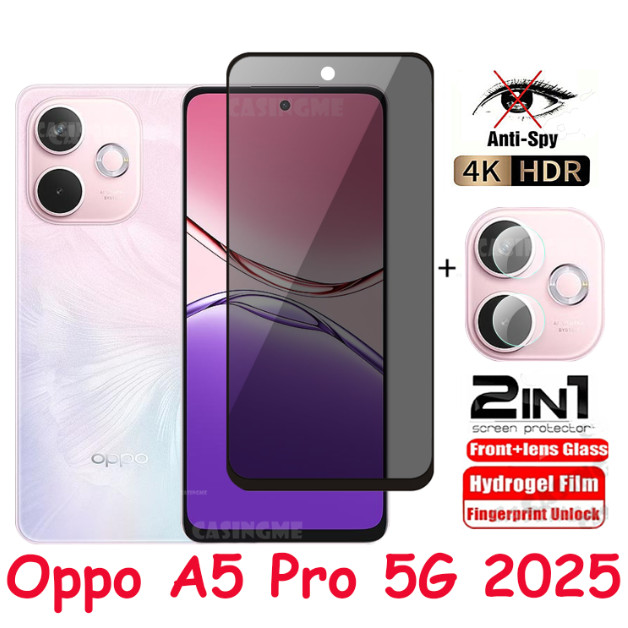 Dành Cho Oppo A5 Pro 5G 2025 Kính Cường Lực Riêng Tư Chống Gián Điệp Full Cover Bảo Vệ Màn Hình Chống Peek Phim Riêng Tư Cho Oppo A5x A5 Pro A5Pro 5A OppoA5Pro 5G 4G 2025 Phim Riêng Tư Chống Peek