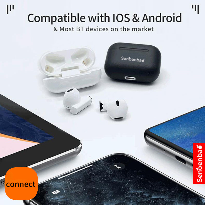 Tai nghe Bluetooth không dây SenbenbaoTWS Pro 5S Tai nghe thể thao HiFi Stereo Chống nước Tai nghe chơi game