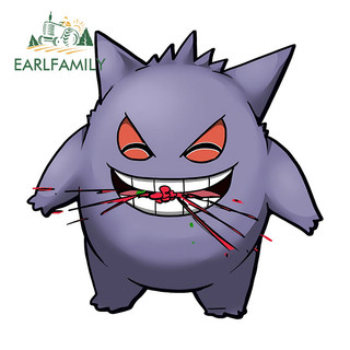 EARLFAMILY Gengar Pokemon Hoạt Hình Xe Miếng Dán Windows Cản Xe Máy Laptop Chống Trầy Xước Vinyl Decal Cá Tính Chống Thấm Nước Phụ Kiện Xe Hơi