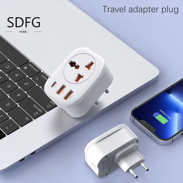 Ổ cắm đa năng SDFG, Ổ cắm điện cổng USB sạc nhanh, phích cắm tiêu chuẩn 2500W Type C Phích cắm phích cắm UK Bộ mở rộng ổ cắm tường tại nhà