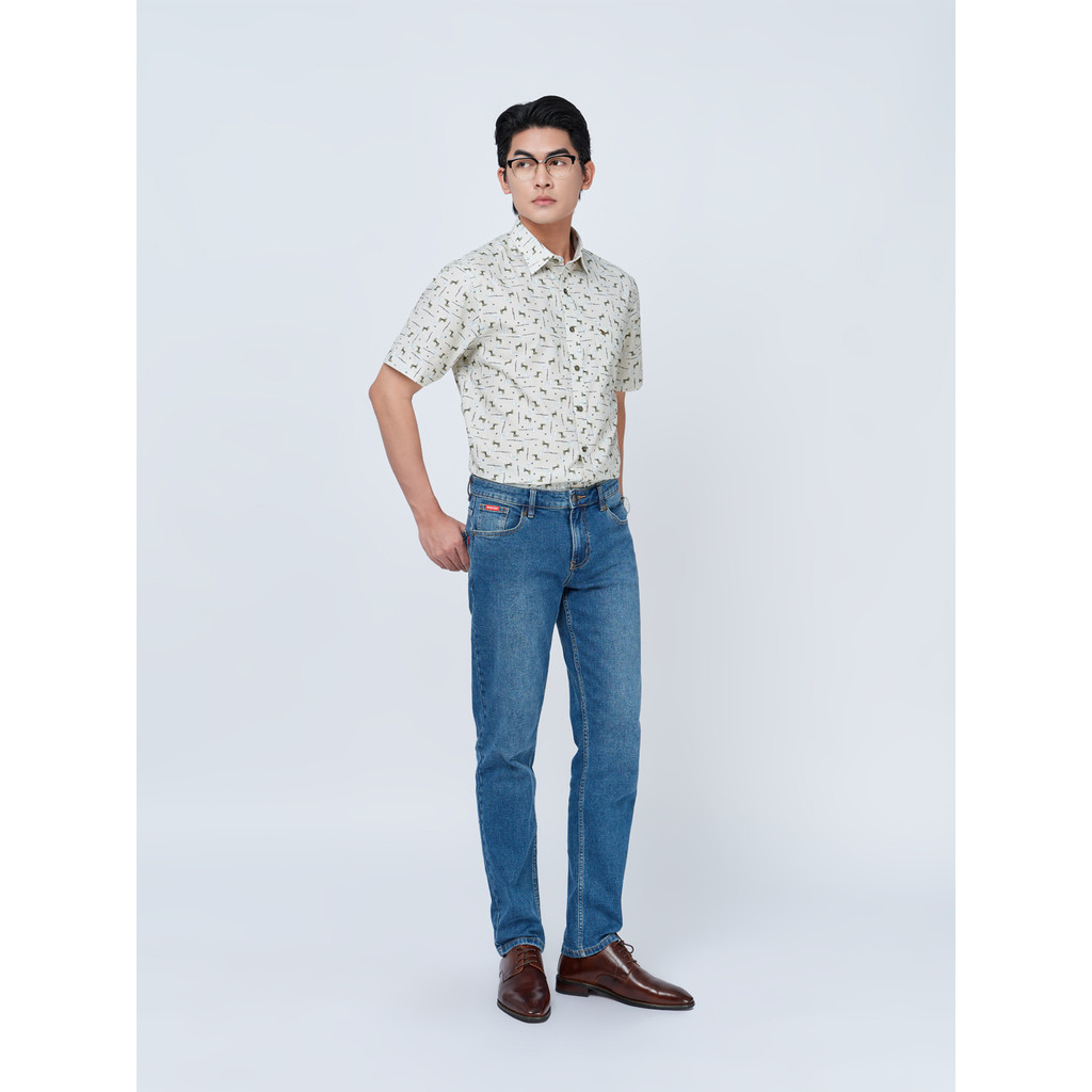 Sơ mi ngắn tay lai ngang VIETTIEN SMART CASUAL vải Nano phom REGULAR VT00000303