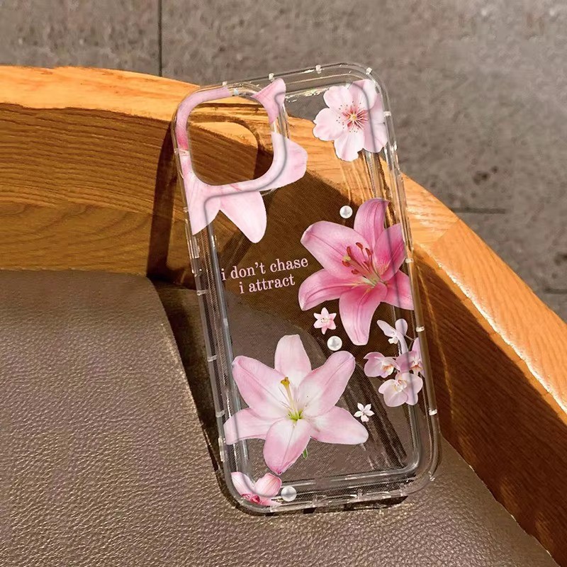 Ốp Lưng Cho iPhone 11 16 15 Pro Max 16e 14 11 12 13 15 Pro XR XS Max X 7 8 Plus SE2022 Họa Tiết Hoa Trong Suốt Vỏ TPU Mềm Chống Sốc