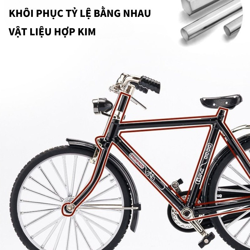 Xe Đạp Lắp Ráp DIY - Xe Đạp Mô Hình Retro Kim Loại Cao Cấp, Thiết Kế Cổ Điển, Dễ Lắp Ráp