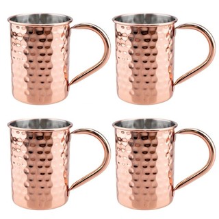 OUSXA Copper Moscow Mule Mug, Bạc 550ml Coppery Bia Cốc, Kim Loại Bền Hoa Hồng Vàng Cà Phê Thanh Drinkware