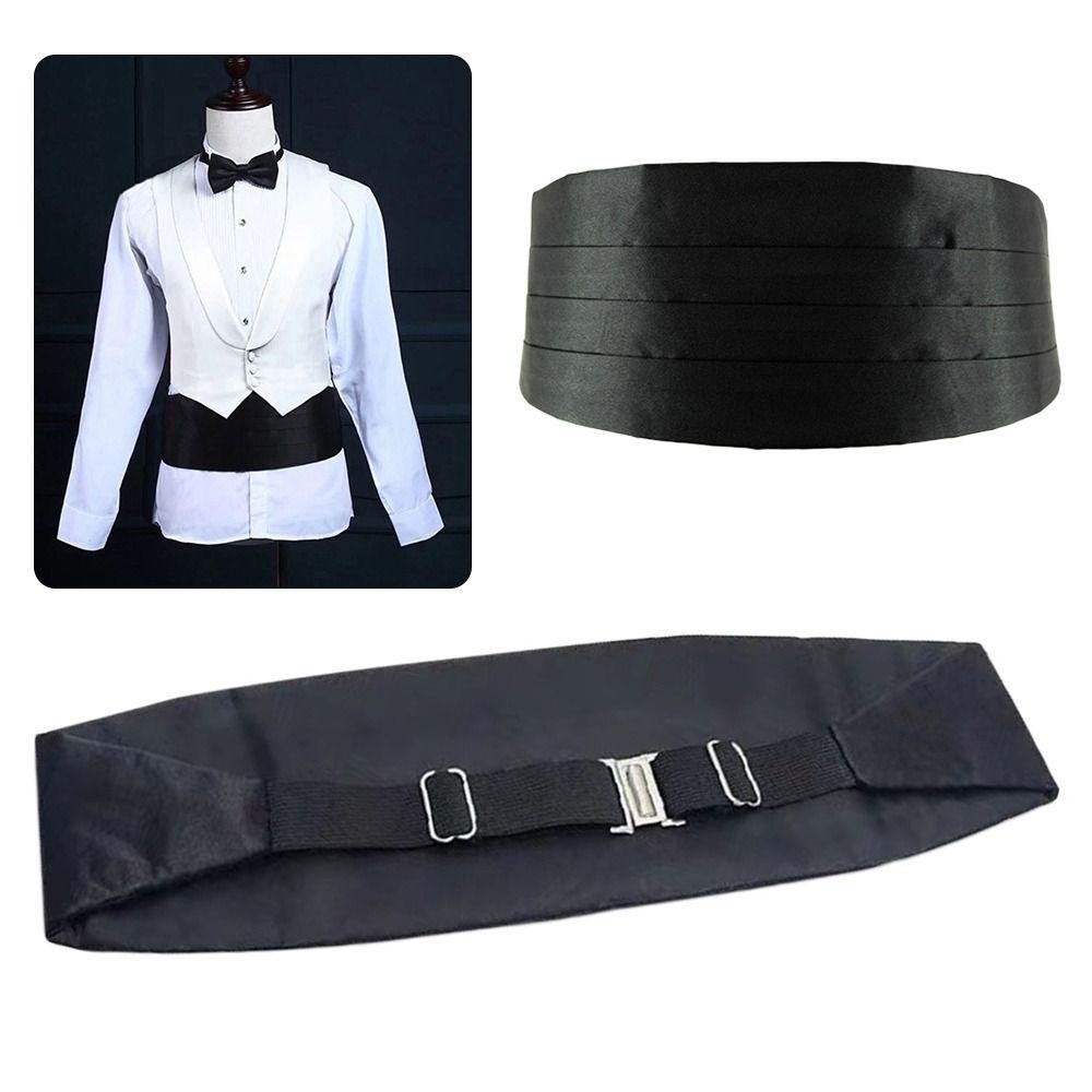 YMIFI Tuxedo Cummerbund, Bộ Dây Buộc Cổ Co Giãn Satin Lụa Rộng, Dây Đeo Bụng Thời Trang Kinh Doanh Có Thể Điều Chỉnh Túi Vuông Cưới