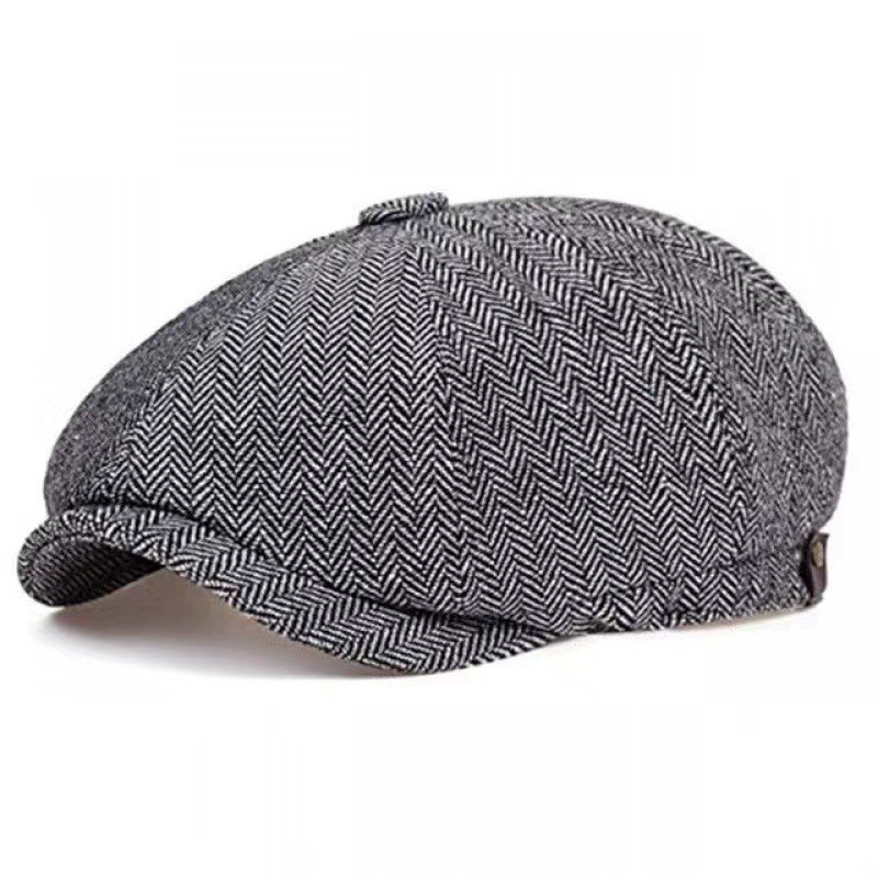 Bạn Tommy Shelby Beret Mũ hình bát giác Mũ phong cách cổ điển Anh Quốc Vải thoải mái Tay nghề tinh tế