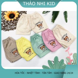 quần đùi cho bé trai bé gái quần chục chất tăm lạnh mềm mát thấm hút mồ hôi 3-13kg