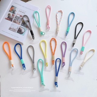 1pc Dây đeo cổ tay di động cho điện thoại Màu sắc tương phản Phím dây Kim loại Móc khóa Phụ kiện