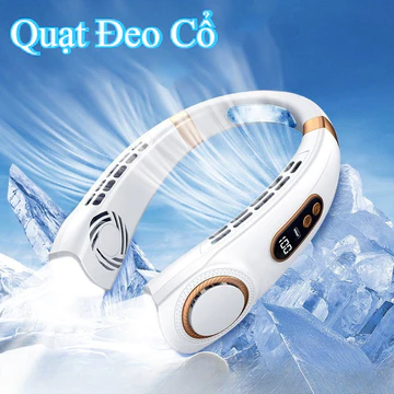Quạt Đeo Cổ Quạt Điện Mini Đeo Cổ Không Ồn Đa Năng Hiển Thị Lượng Pin,Đèn LED Quạt Điện Mini