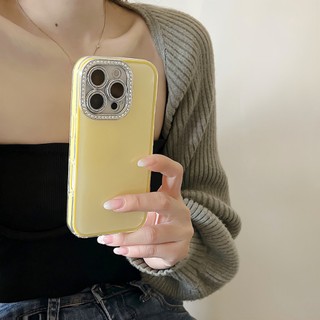 Kim Cương Lấp Lánh Bảo Vệ Ống Kính Phim 2 Trong 1 Silicon Ốp Lưng Điện Thoại iPhone 16Promax 12 13 14 15 Pro Max 15Plus 11 Chống Sốc Nữ Điện Thoại Di Động