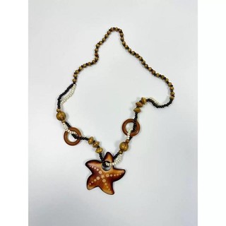 Bán chạy Vòng cổ dài đính cườm sao biển bằng gỗ Bohemian cổ điển