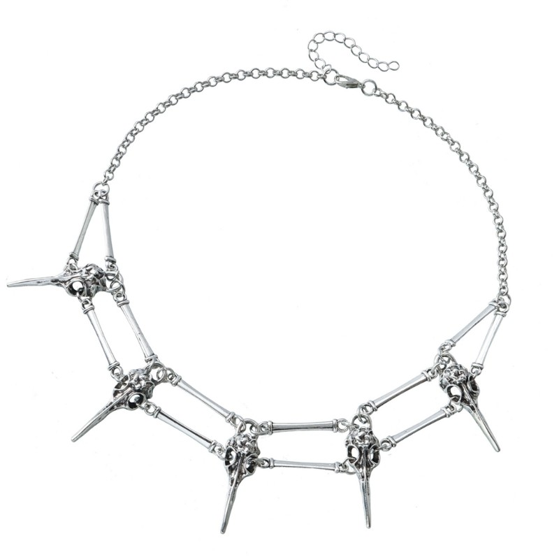 Vòng cổ đầu lâu hình chim Gothic - Phù hợp cho lễ hội và sự kiện âm nhạc