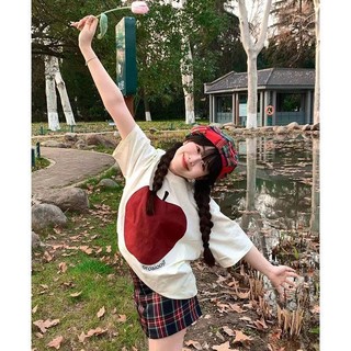 M-4XL Size Lớn Áo Thun Nữ Béo MM Size Lớn Rời Tay Ngắn Top 150kg Áo Thun Nữ Mùa Hè Apple In Hình Dễ Thương Rời Thường Ngày Top Nữ Hợp Thời Trang Vừa Size Lớn Quần Áo Nữ